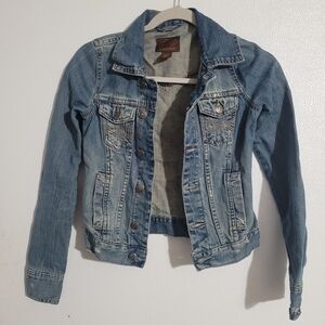 Aeropostle distressed denim jacket size xs
